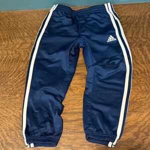 adidas Navy Blue Kids Track Joggers with White Stripes